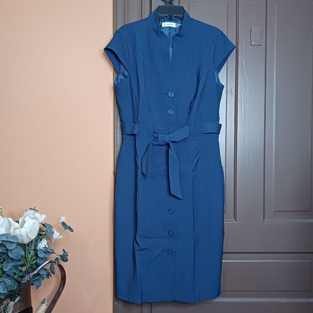 Calvin Klein Women's Blue Midi Work Dress size 8